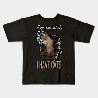 Fur-tunately, I have Cats - Balinese Cat - Cat Lovers Gifts Kids T-Shirt